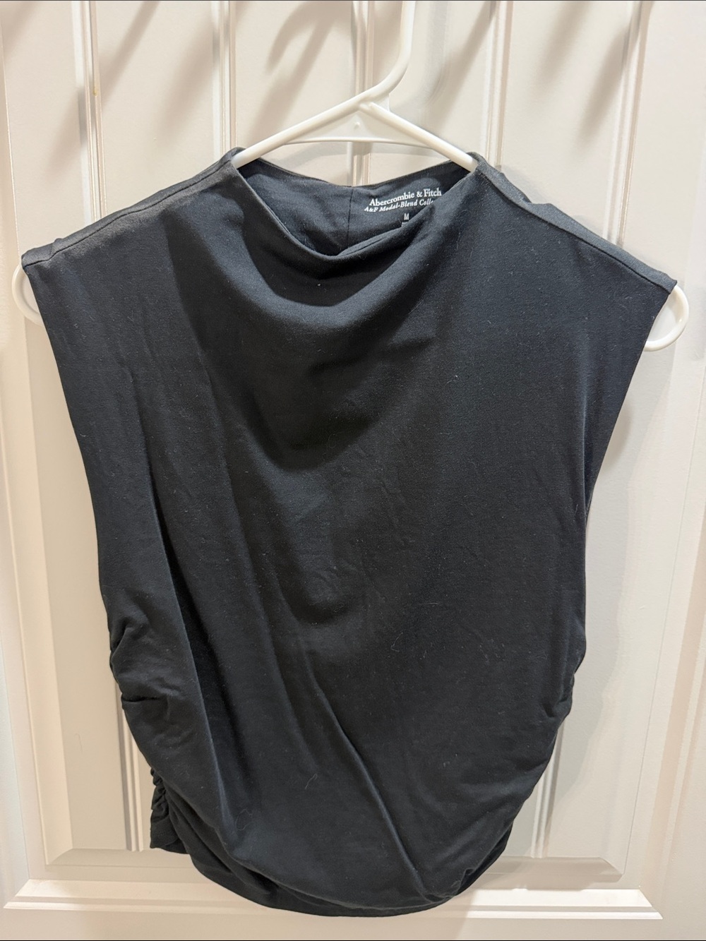 Abercrombie & Fitch Black Draped Sleeveless Tank Top
